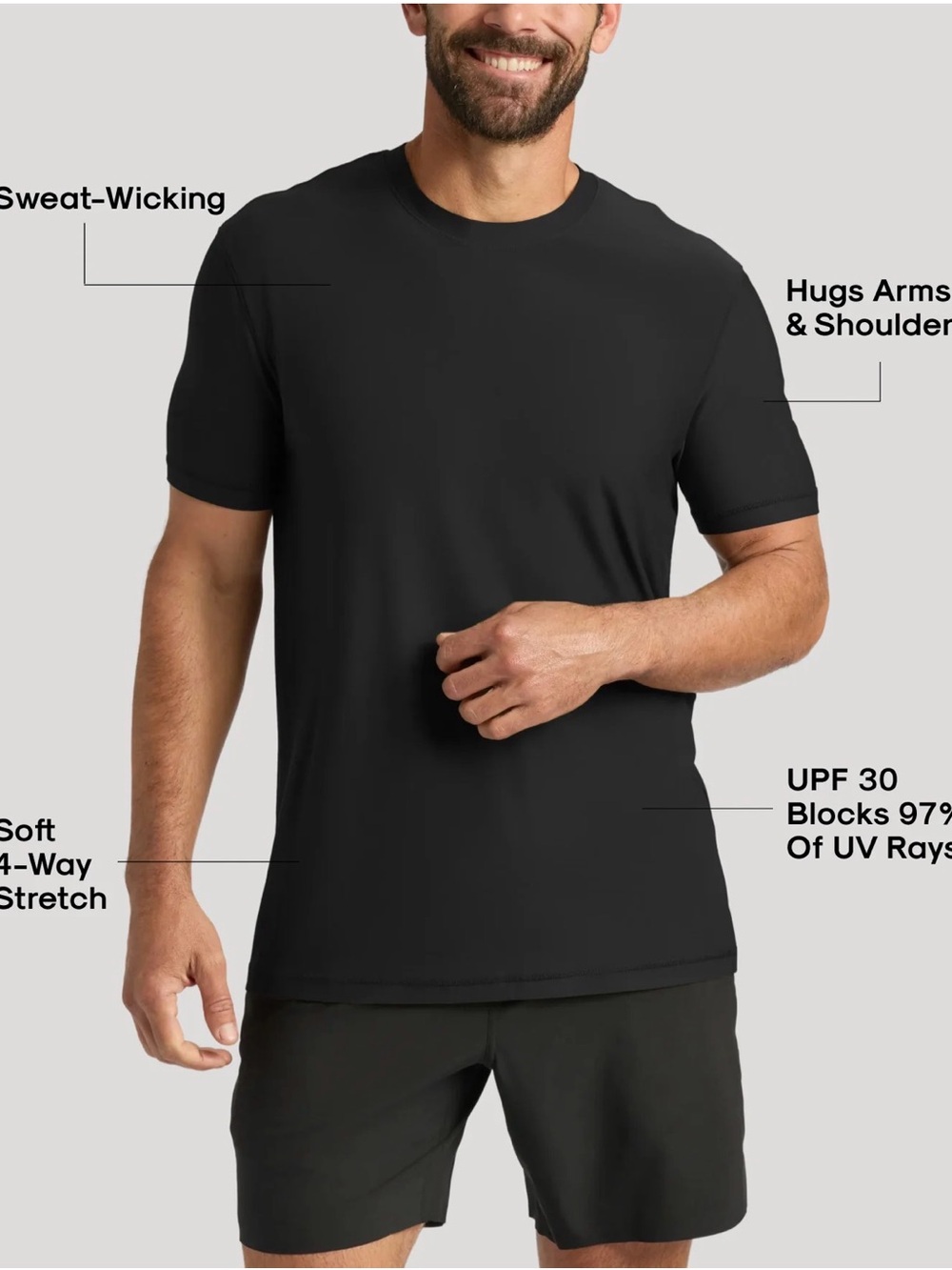 Men's Short Sleeve Performance Crew Tee - Black